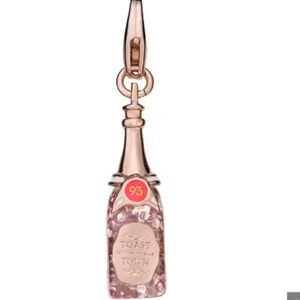 Kate Spade Toast of the Town pink Glitter Champagne Bottle Charm